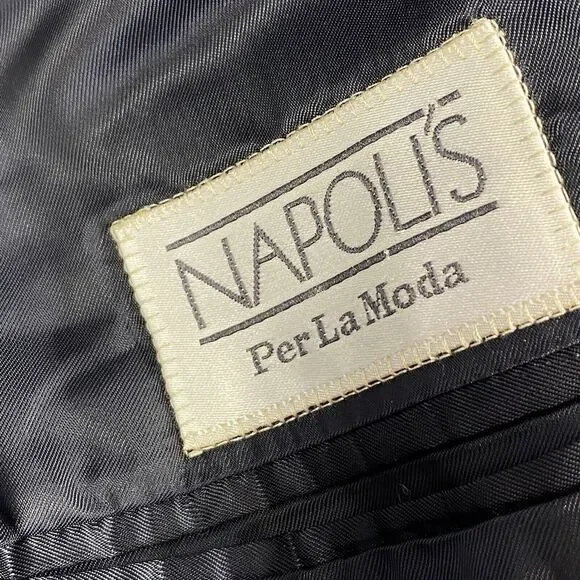 Canali Mens Wool Solid Navy Three Button Long‎ Sleeve Blazer Jacket Size 48R - Picture 4 of 16